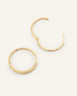 Mockberg Sparkle Large Hoops Örhängen Guld