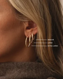 Mockberg Sparkle Large Hoops Örhängen Guld