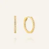 Mockberg Sparkle Medium Hoops Örhängen Guld