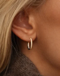 Mockberg Sparkle Medium Hoops Örhängen Guld