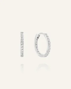 Mockberg Sparkle Medium Hoops Örhängen Silver