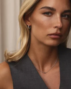 Mockberg Sparkle Medium Hoops Örhängen Silver
