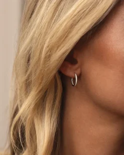 Mockberg Sparkle Medium Hoops Örhängen Silver
