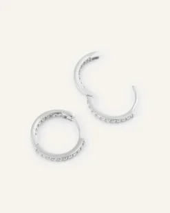 Mockberg Sparkle Medium Hoops Örhängen Silver