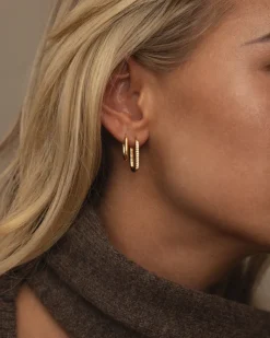 Mockberg Sparkle Medium U-Hoops Örhängen Guld