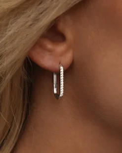 Mockberg Sparkle Medium U-Hoops Örhängen Silver