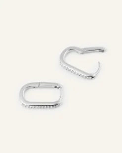 Mockberg Sparkle Medium U-Hoops Örhängen Silver