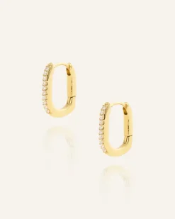 Mockberg Sparkle Small U-Hoops Örhängen Guld