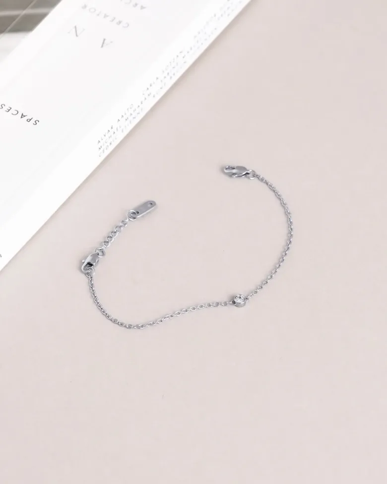 Mockberg Thin Diamond Armband Silver
