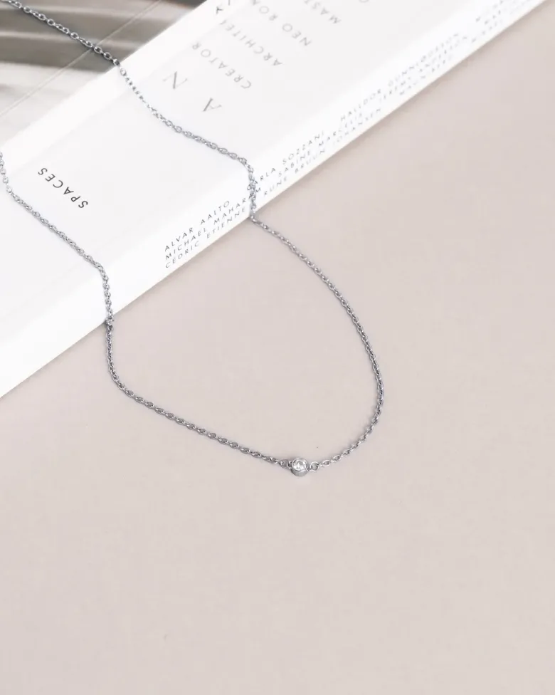 Mockberg Thin Diamond Halsband Silver