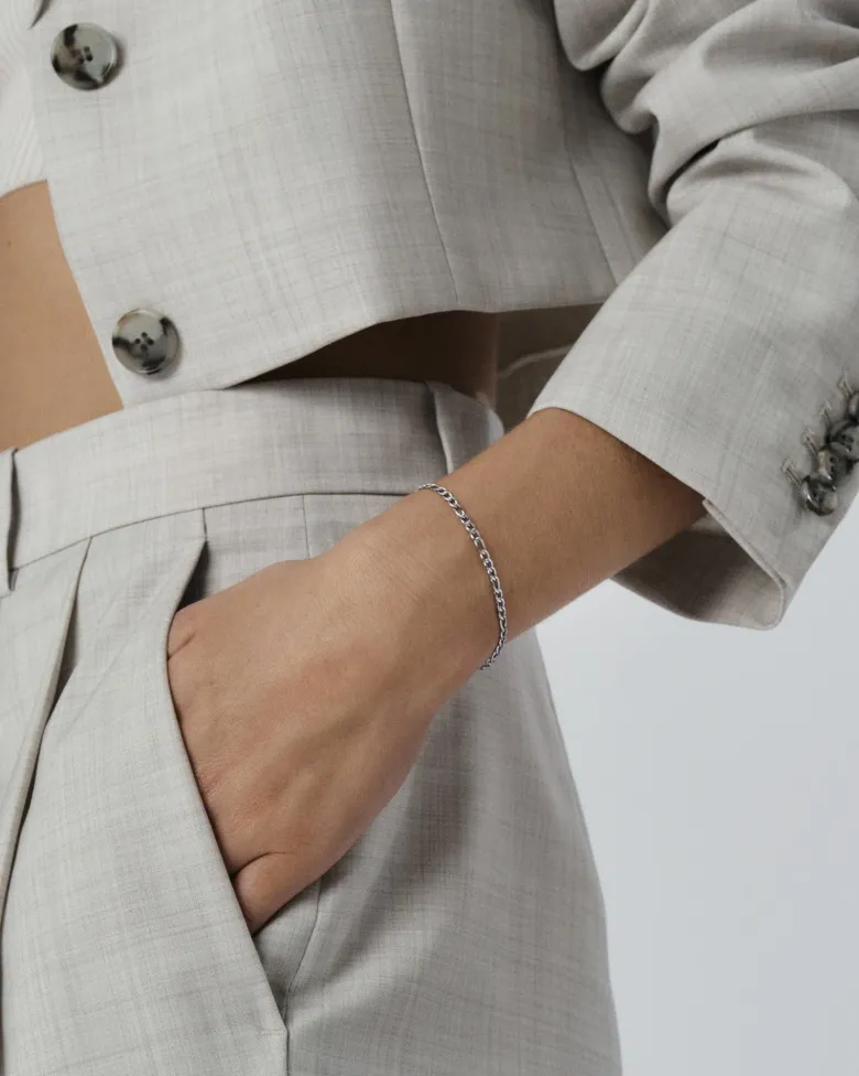 Mockberg Thin Figaro Armband Silver