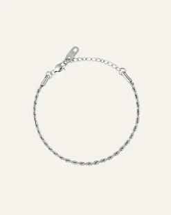 Mockberg Thin Rope Armband Silver