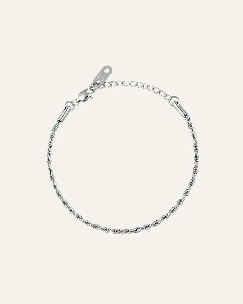 Mockberg Thin Rope Armband Silver