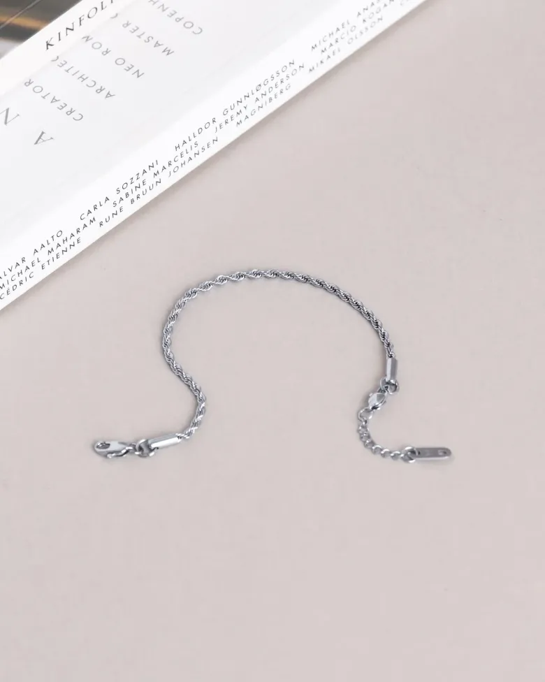 Mockberg Thin Rope Armband Silver