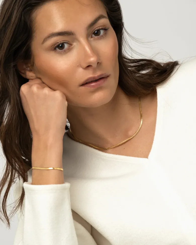 Mockberg Thin Snake Halsband Guld