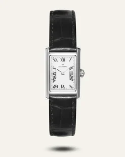Mockberg Timeless Black Leather Silver Watch MB0246