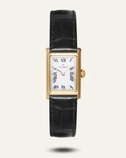 Mockberg Timeless Black Leather Gold Watch MB0245