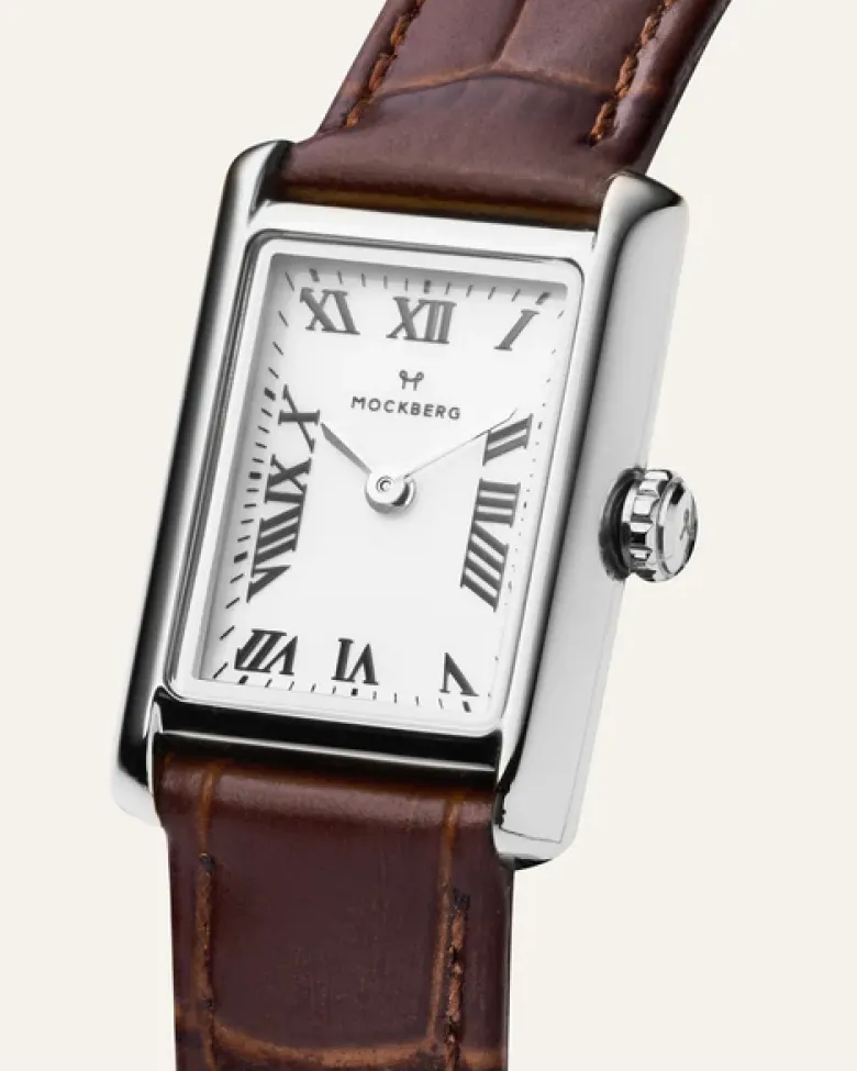 Mockberg Timeless Brown Leather Silver Watch MB0248