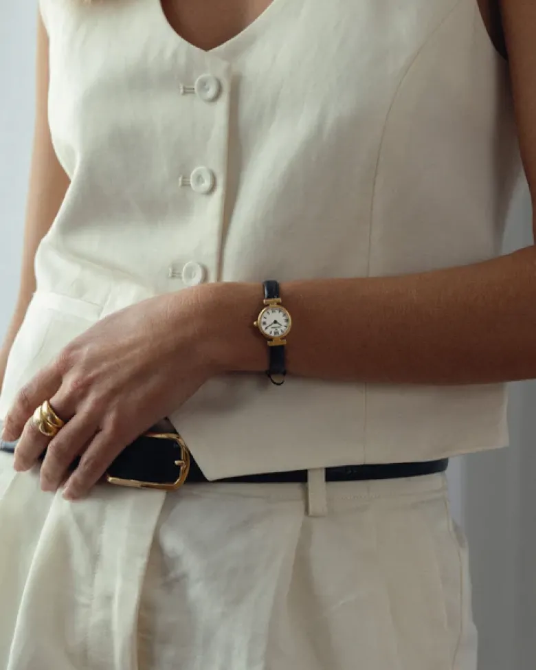 Mockberg Vintage Leather Gold Watch MB0249