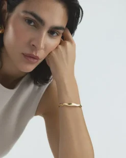 Mockberg Wavy Bolded Cuff Gold Armband