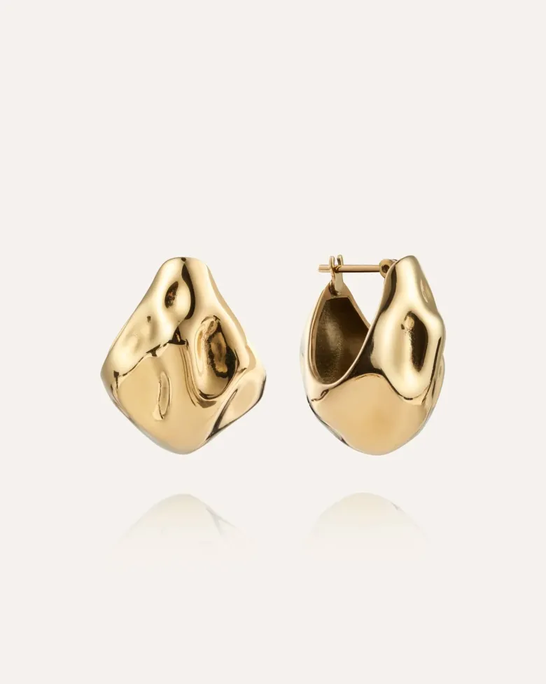Mockberg Wavy Bolded Drop Örhängen Guld