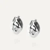 Mockberg Wavy Bolded Drop Örhängen Silver