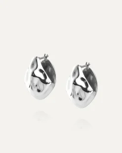 Mockberg Wavy Bolded Drop Örhängen Silver