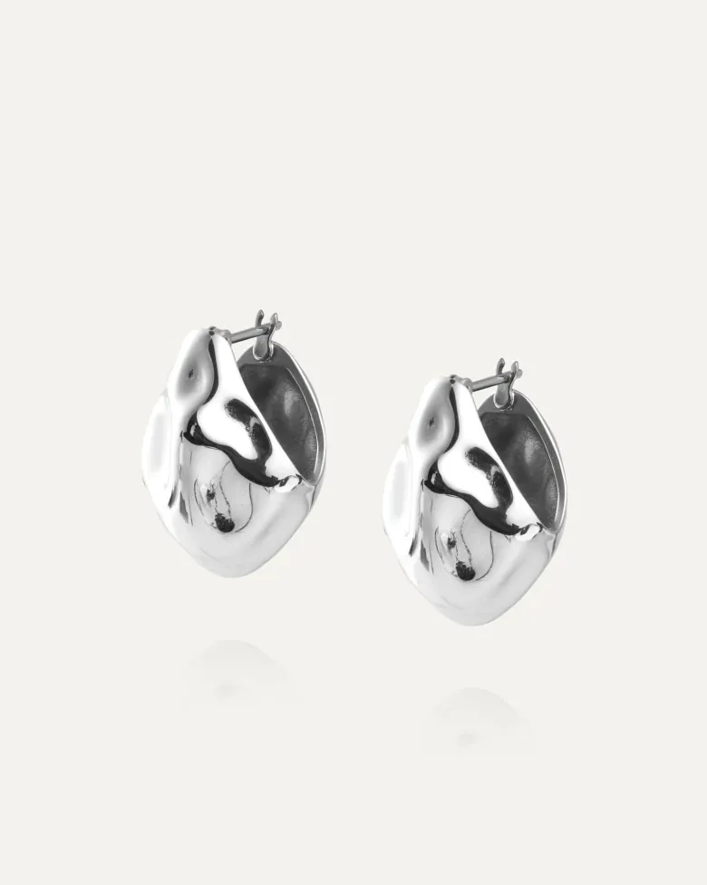 Mockberg Wavy Bolded Drop Örhängen Silver