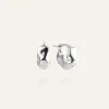 Mockberg Wavy Bolded Mini Örhängen Hoops Silver