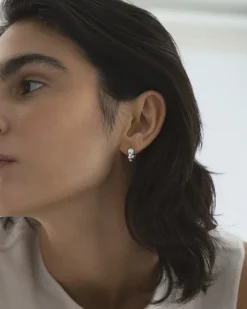 Mockberg Wavy Bolded Mini Örhängen Hoops Silver