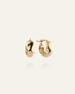 Mockberg Wavy Bolded Mini Örhängen Hoops Guld