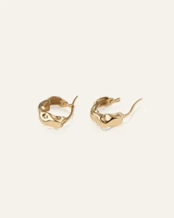 Mockberg Wavy Bolded Mini Örhängen Hoops Guld