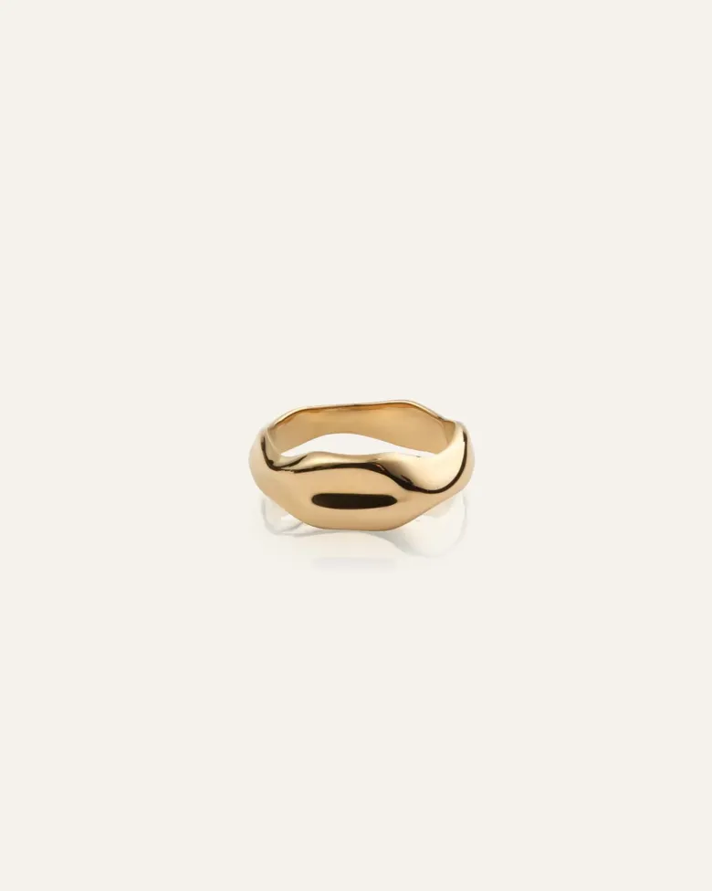 Mockberg Wavy Bolded Ring Guld