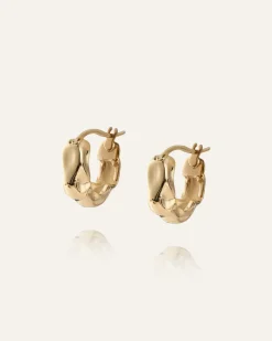 Mockberg Wavy Bolded Small Örhängen Guld Hoops