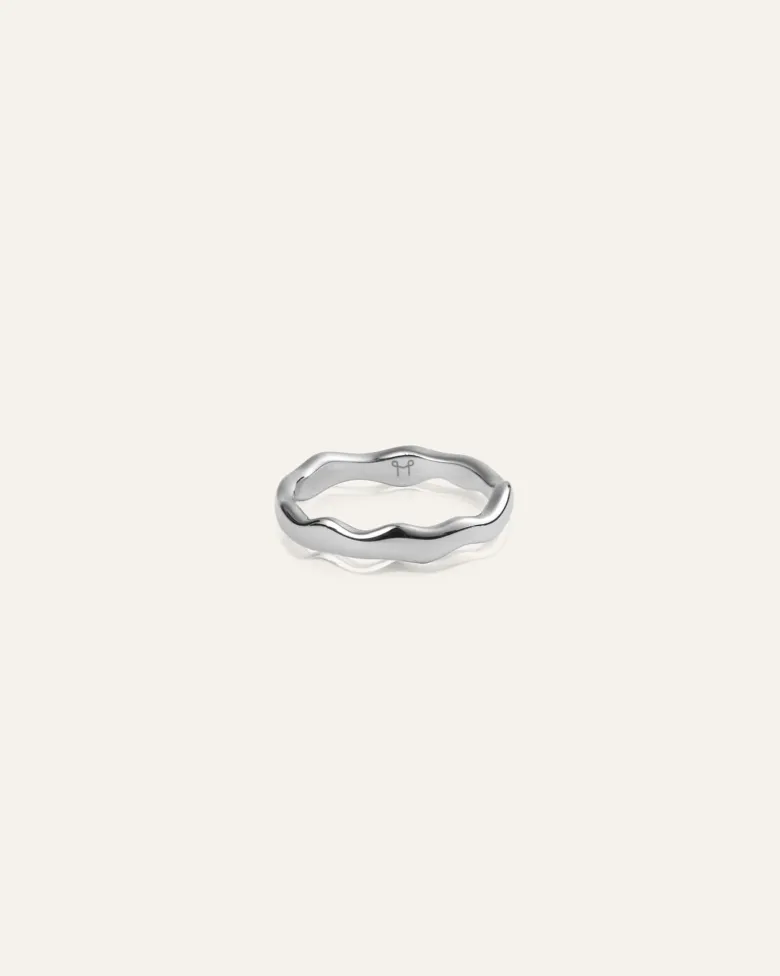 Mockberg Wavy Petite Ring Silver