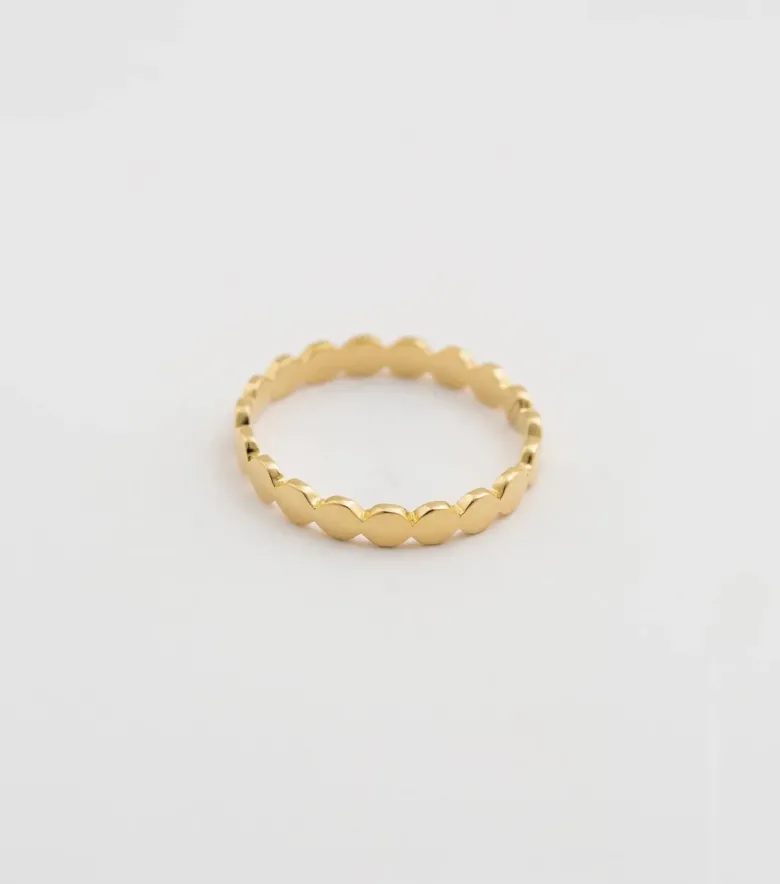 Syster P Beaches Flat Dot Ring Guld