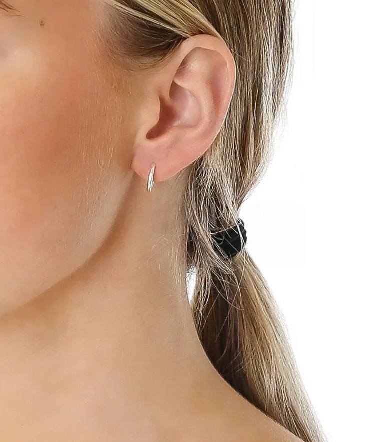 Syster P Beloved Fat Small Hoops Örhängen Silver