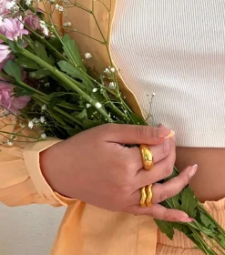 Syster P Bolded Big Ring Guld