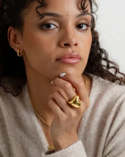 Syster P Bolded Heart Ring Guld