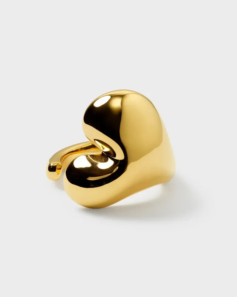 Syster P Bolded Heart Ring Guld