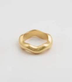 Syster P Bolded Wavy Ring Guld