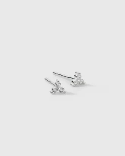 Syster P Celestia Triple Stone Studs Silver