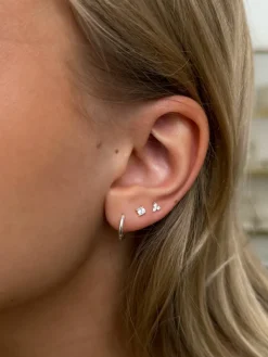Syster P Celestia Triple Stone Studs Silver