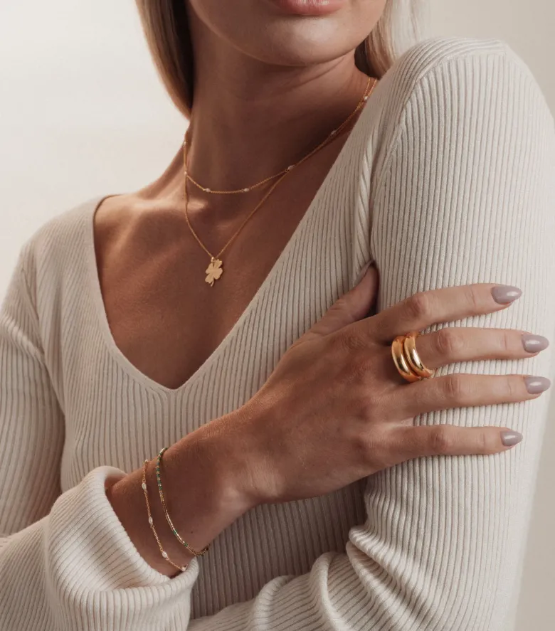 Syster P Code Armband Guld GOOD VIBES