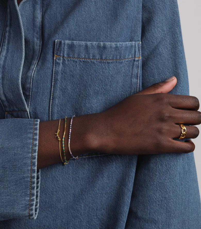 Syster P Code Armband Guld GOOD VIBES