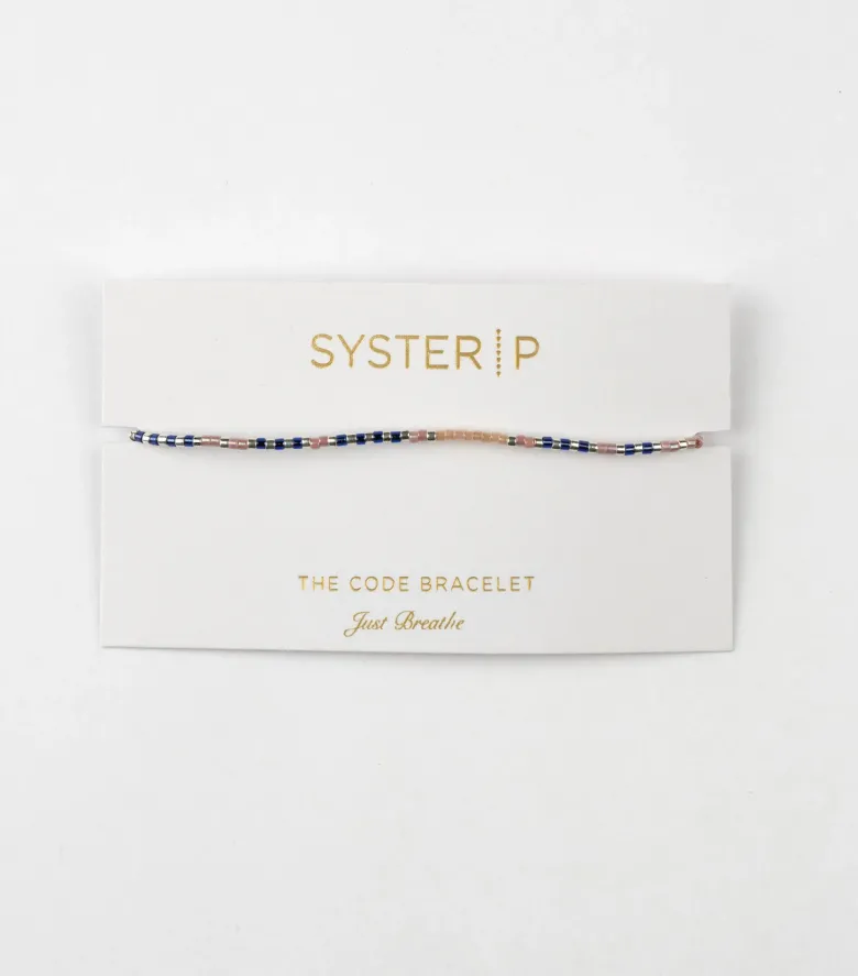 Syster P Code Armband Silver JUST BREATHE