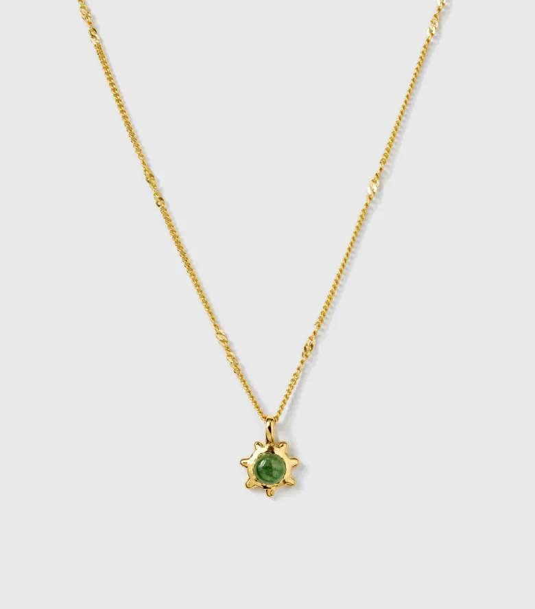 Syster P Florentina Halsband Guld Grön Jade