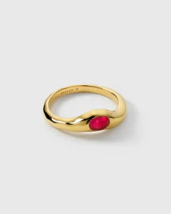 Syster P Floretina Ring Guld Pink Quartz