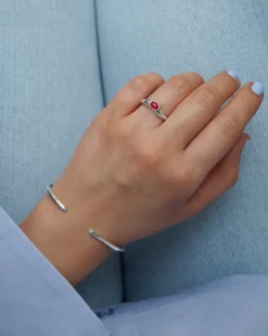 Syster P Floretina Ring Silver Pink Quartz