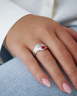 Syster P Floretina Ring Silver Pink Quartz